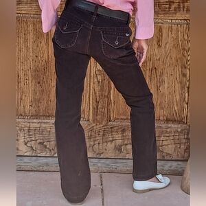 Polo Jeans Company Women's Dark Brown Straight Leg Jeans Corduroy Pants Y2k